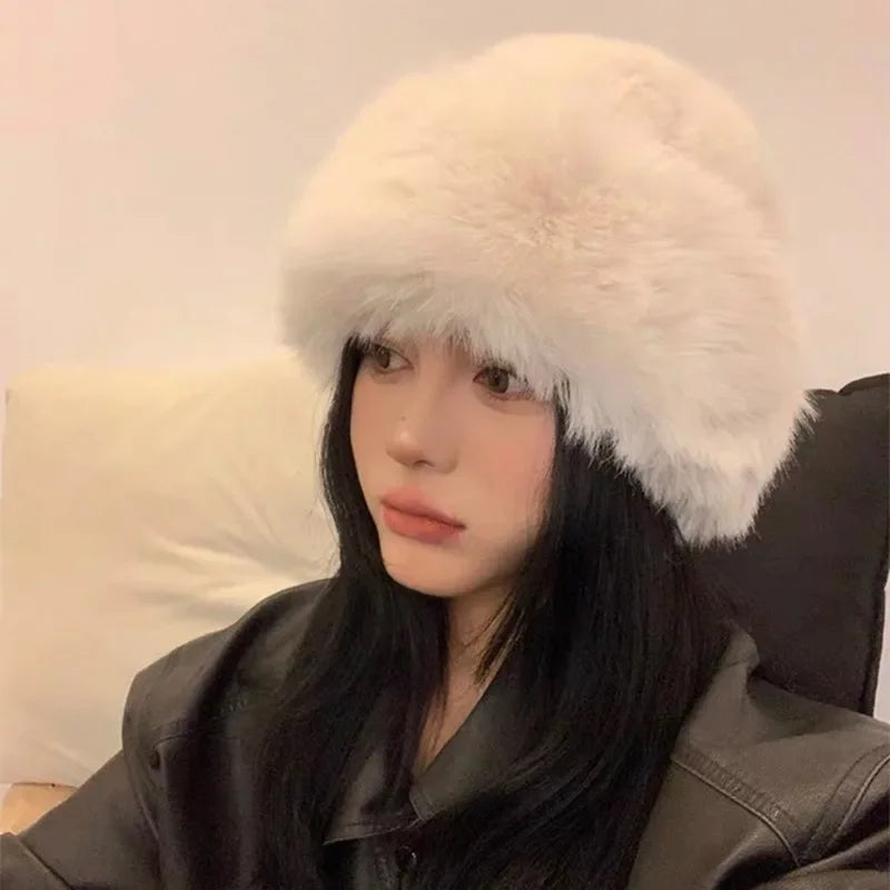 Winter Plush Fisherman Hat for Women