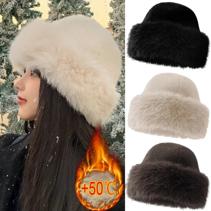 Winter Plush Fisherman Hat for Women