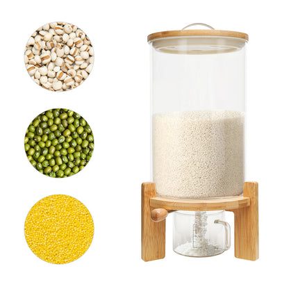 Rice Dispenser Creative Glass Food Storge