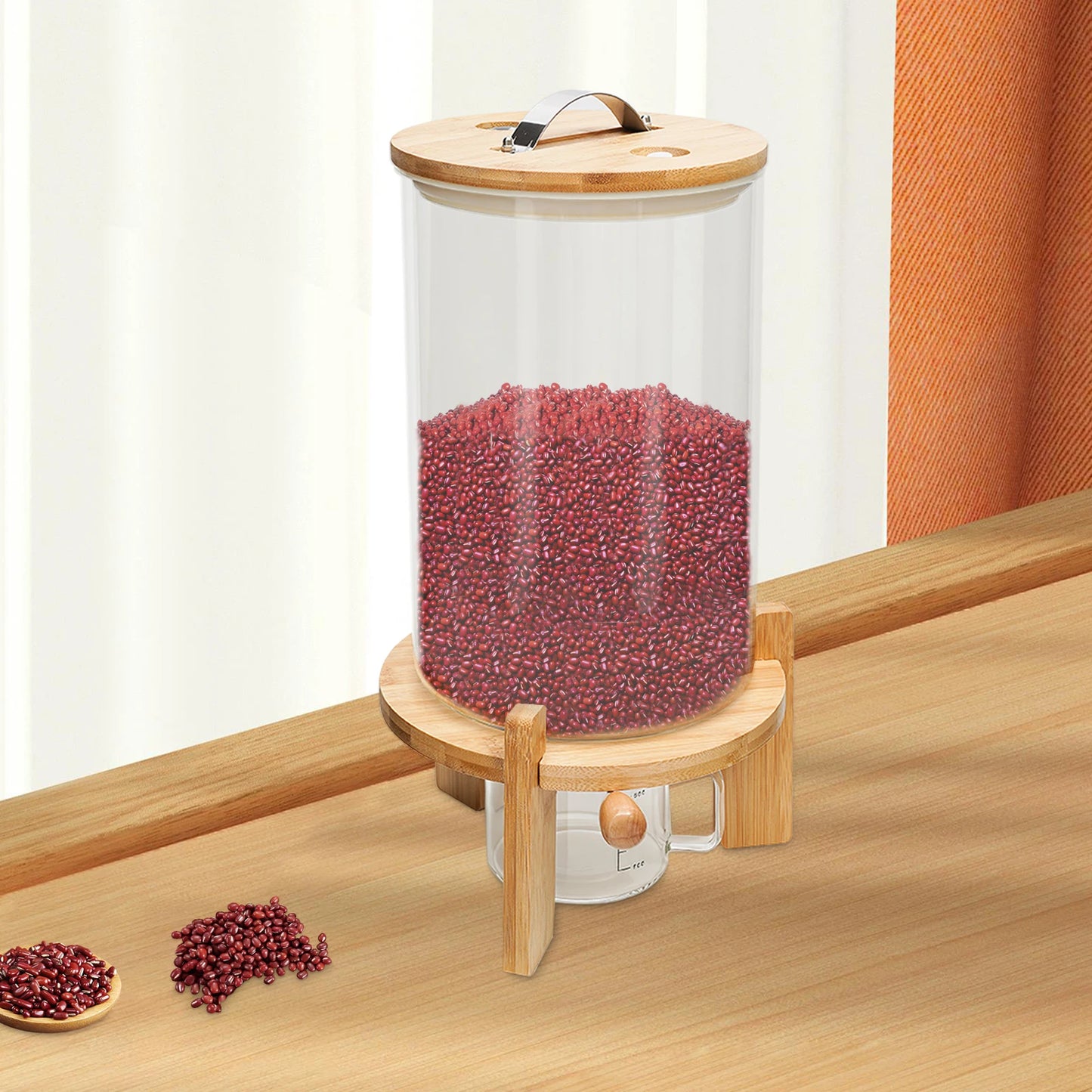 Rice Dispenser Creative Glass Food Storge